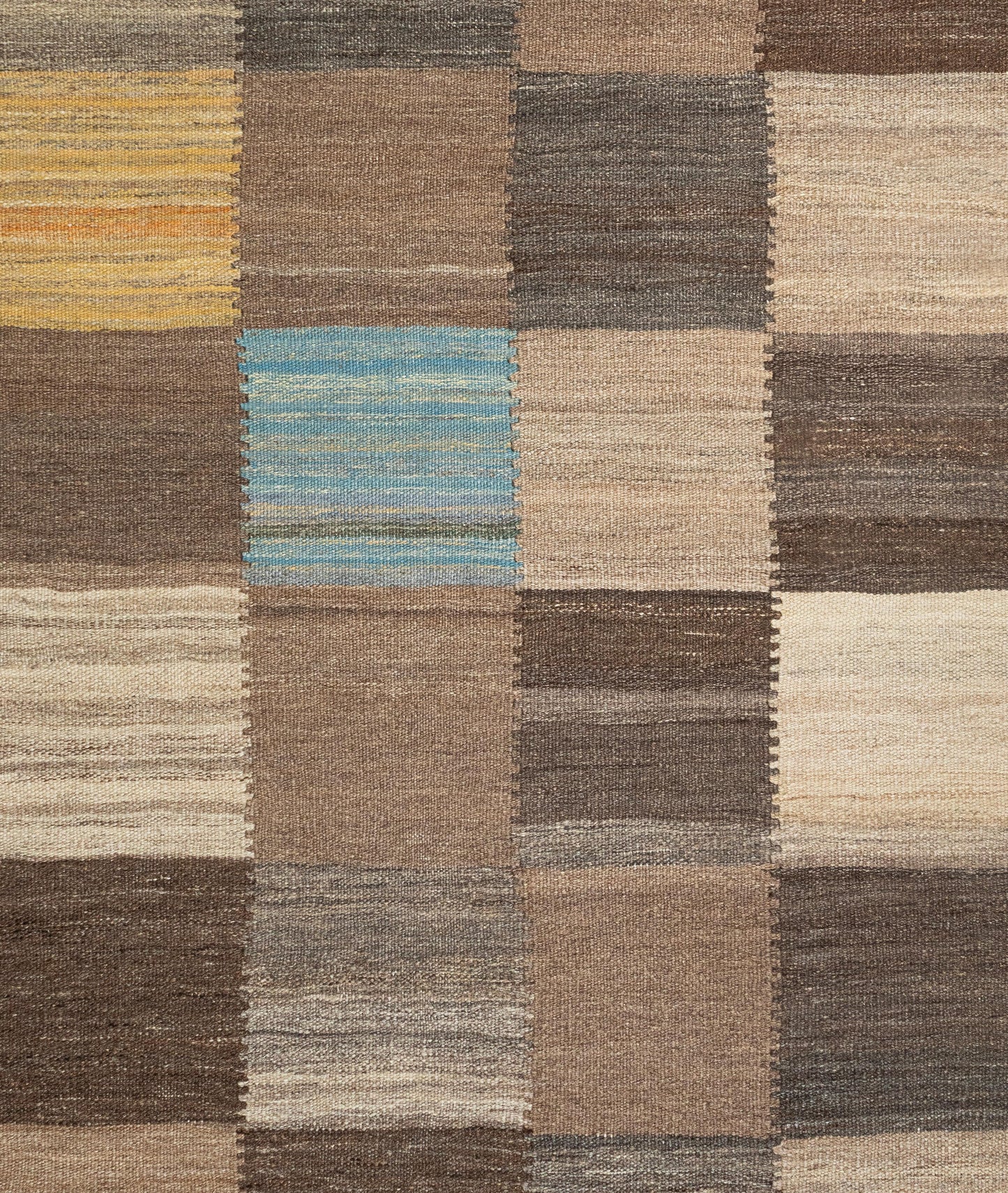Vintage Modern Flatweave Wool Rug – Neutral Earth Tones 168 x 269 cm