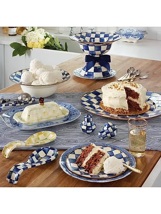 Royal Check Enamel Serving Bowl