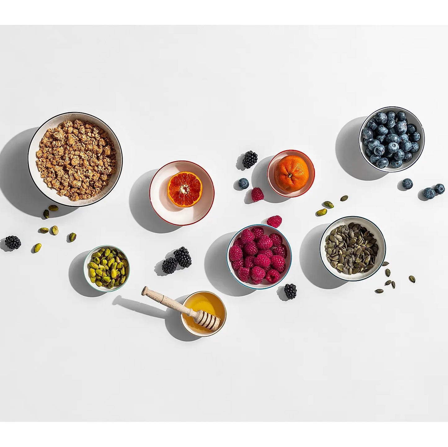 Matte Black Rim Fine Bone China Cereal Bowl