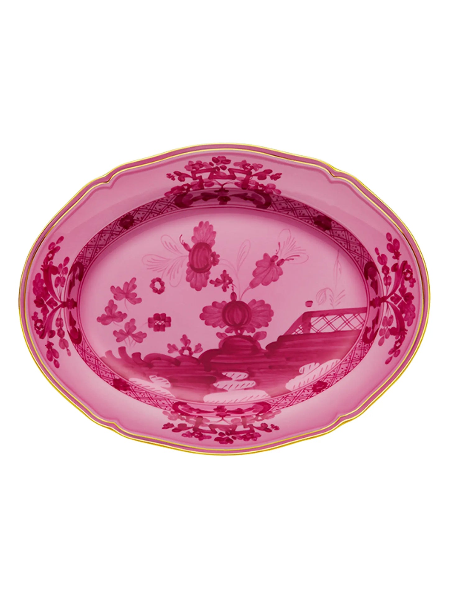 Oriente Italiano Gold-Rimmed Oval Platter