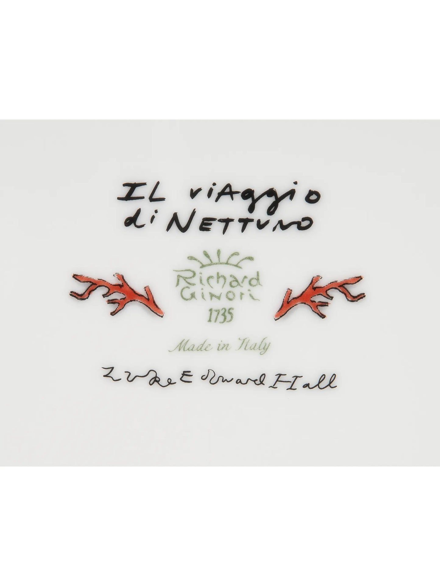 Il Viaggio di Nettuno Squared Porcelain Dessert Plate (Pink)