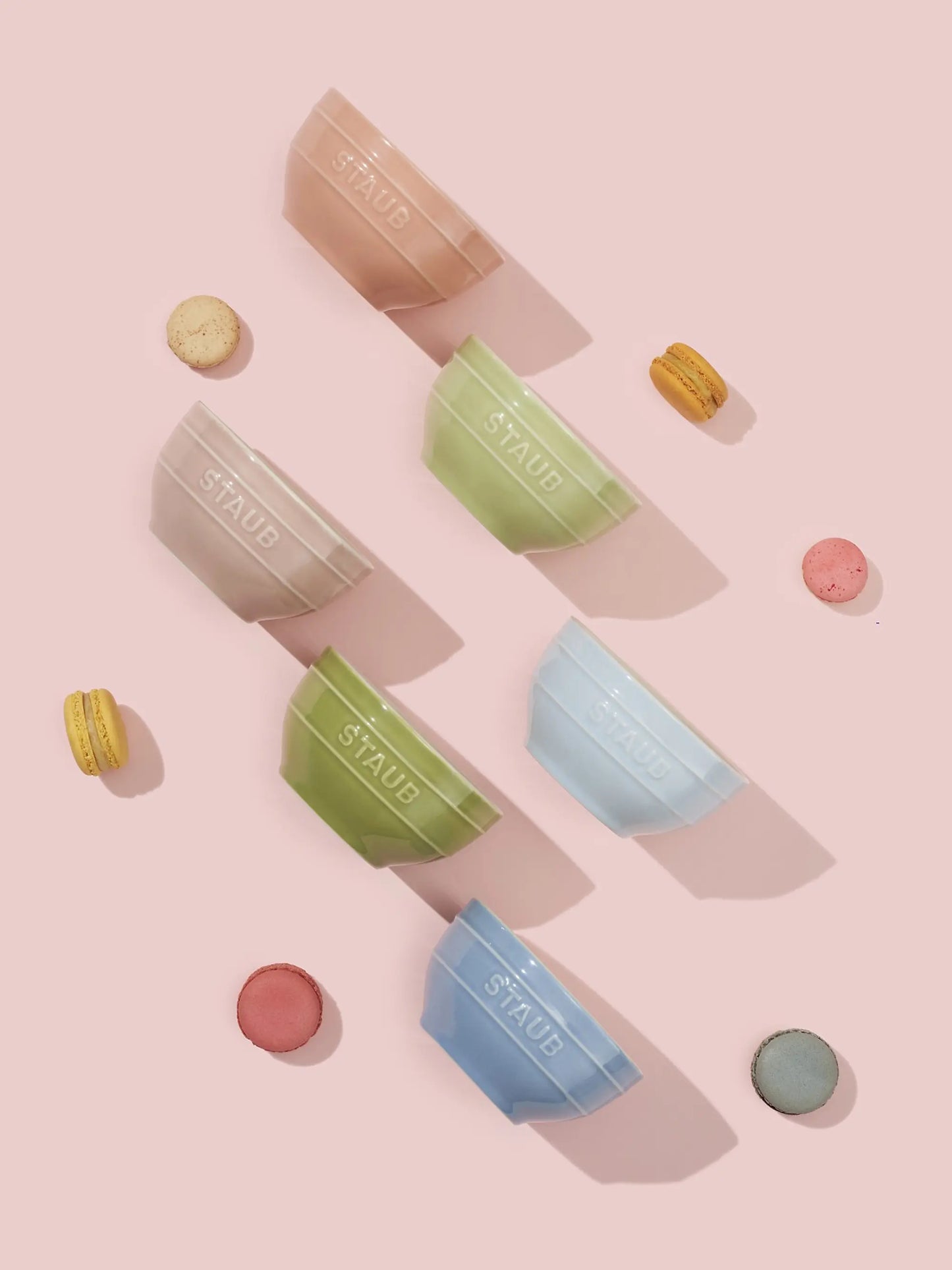 Kleine Universal-Schüsseln aus pastellfarbener Keramik – 6er-Set