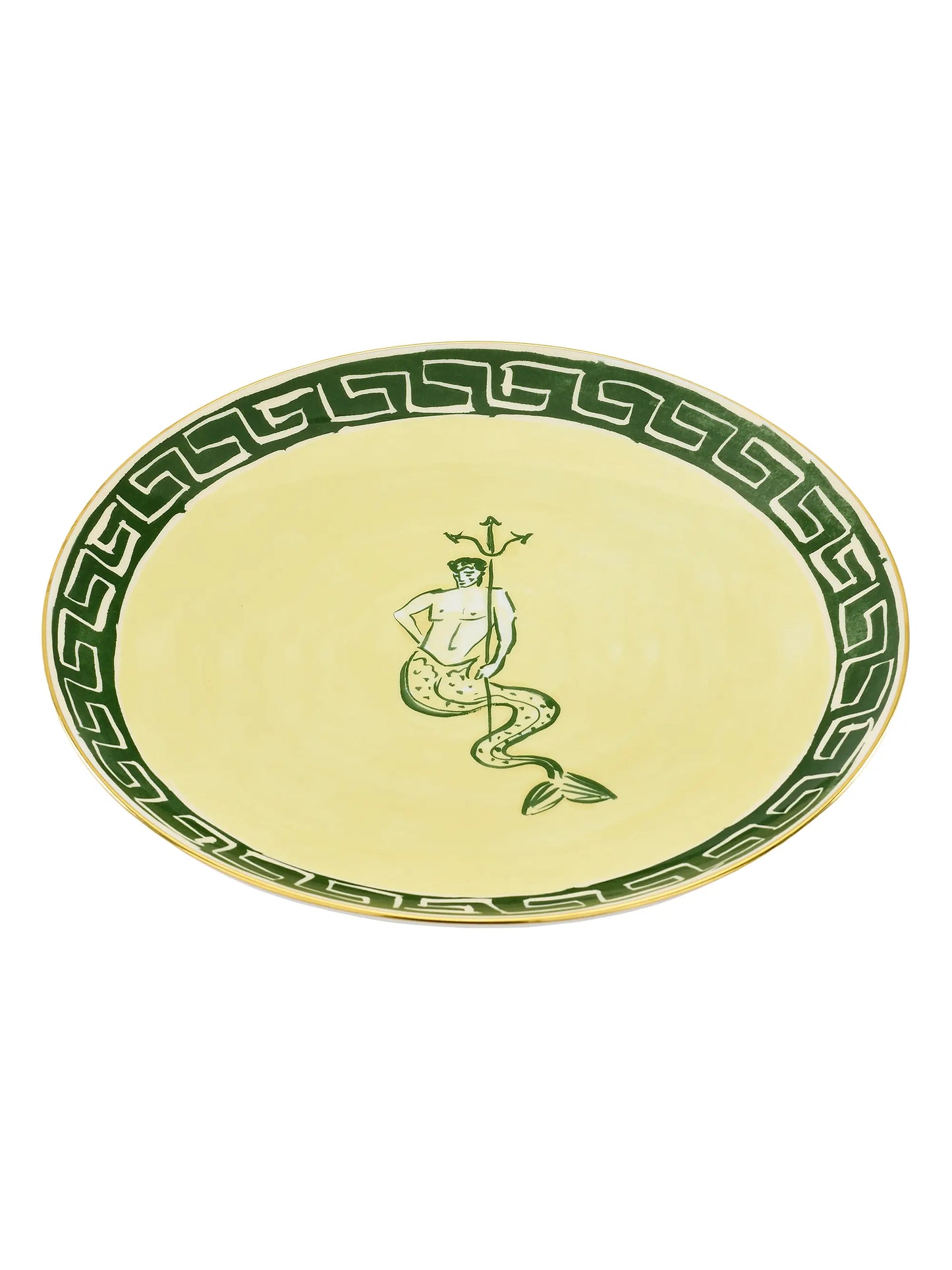 Mythical Marine Porcelain Charger Plate (Verde Giallo)