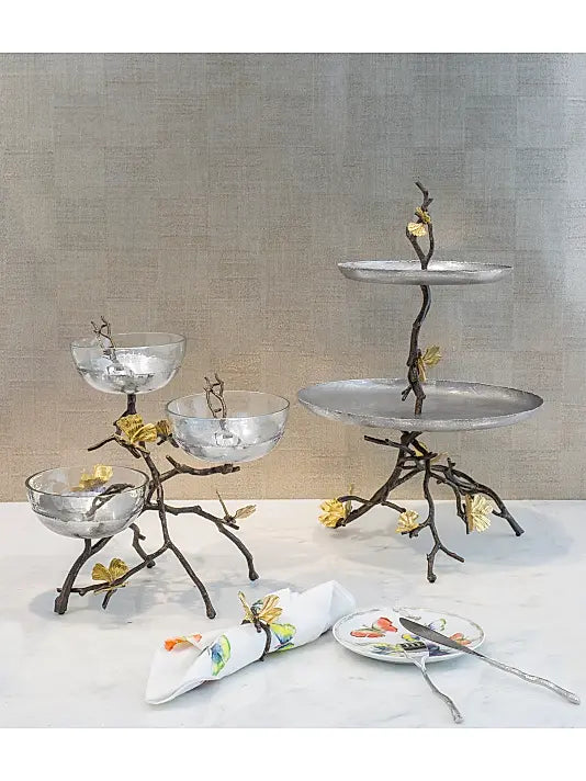 Butterfly Ginkgo Eight-Piece Stand, Bowl & Spoon Set