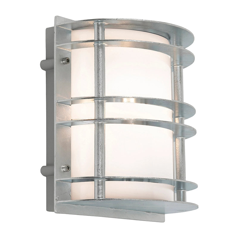 Outdoor Flush Wall Light – Stockholm (Galvanised Steel & Opal Glass)