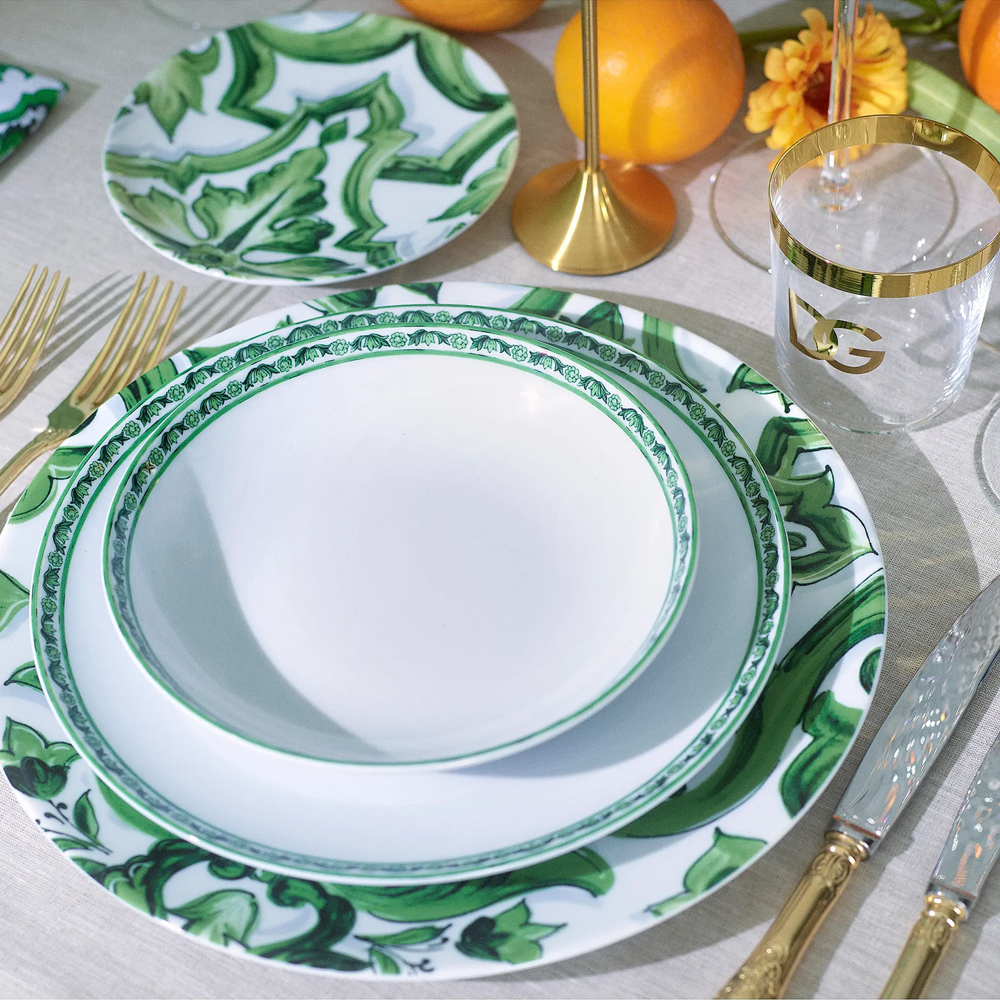 Dolce & Gabbana Verde Maiolica Green Dinnerware Collection