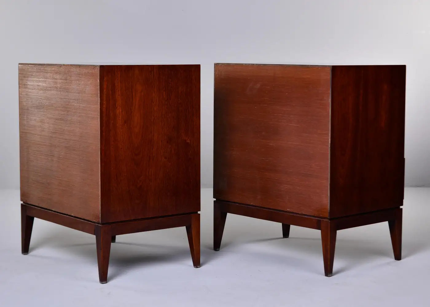 PAIR BESPOKE THREE-DRAWER WALNUT CHESTS – SET OF 2