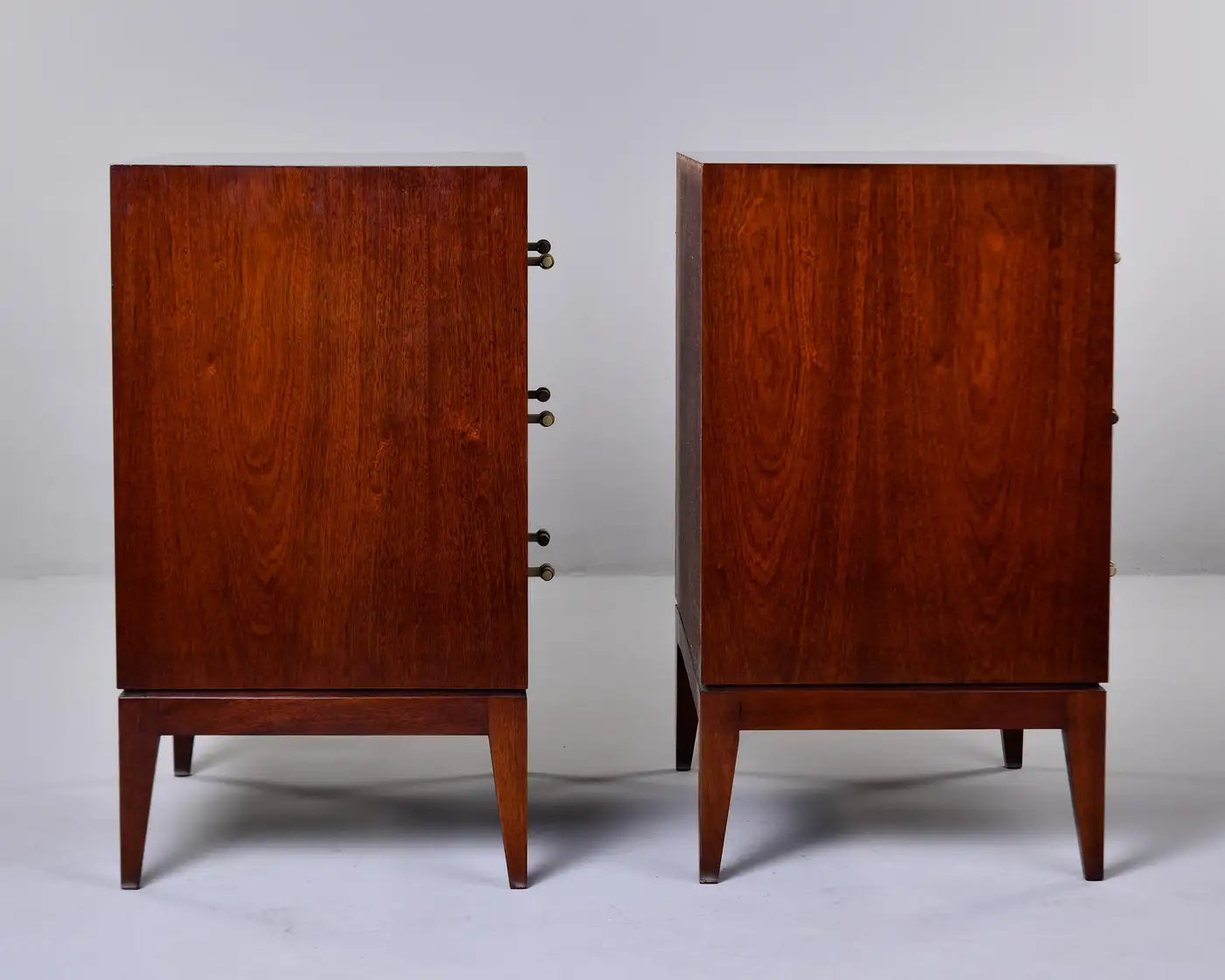 PAIR BESPOKE THREE-DRAWER WALNUT CHESTS – SET OF 2