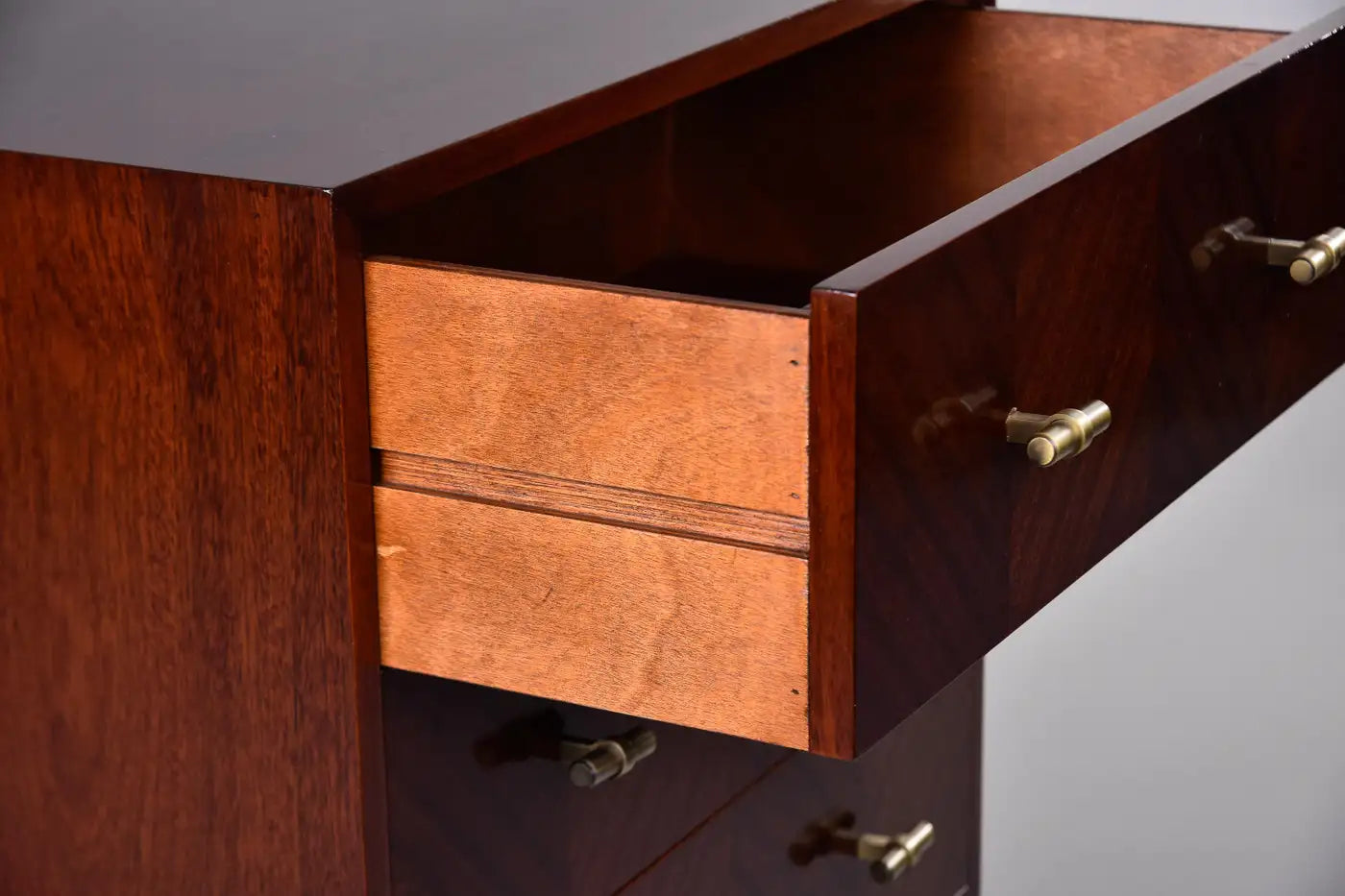 PAIR BESPOKE THREE-DRAWER WALNUT CHESTS – SET OF 2
