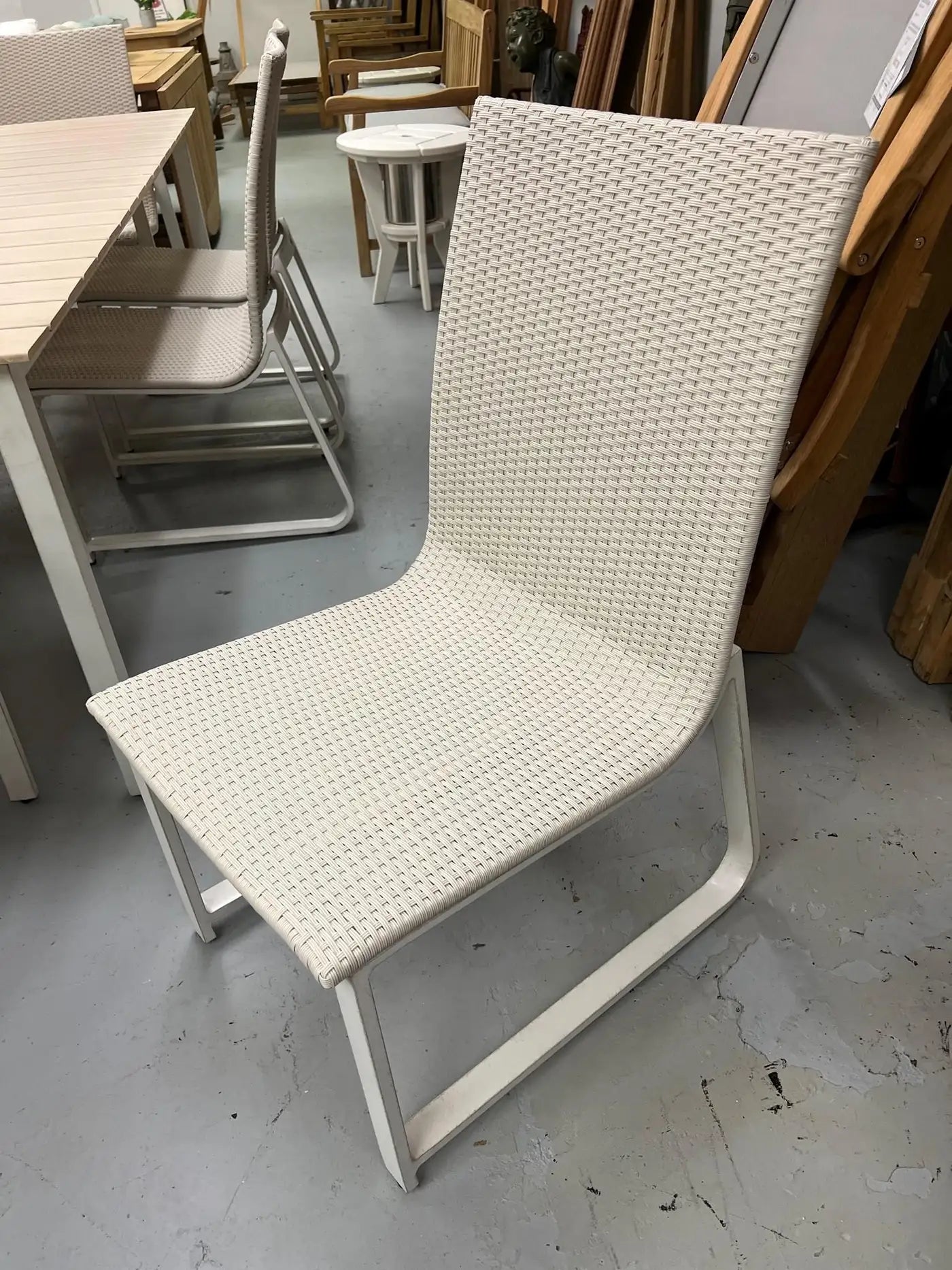 9 Piece Cast Aluminum and Weave Table and Chairs Set