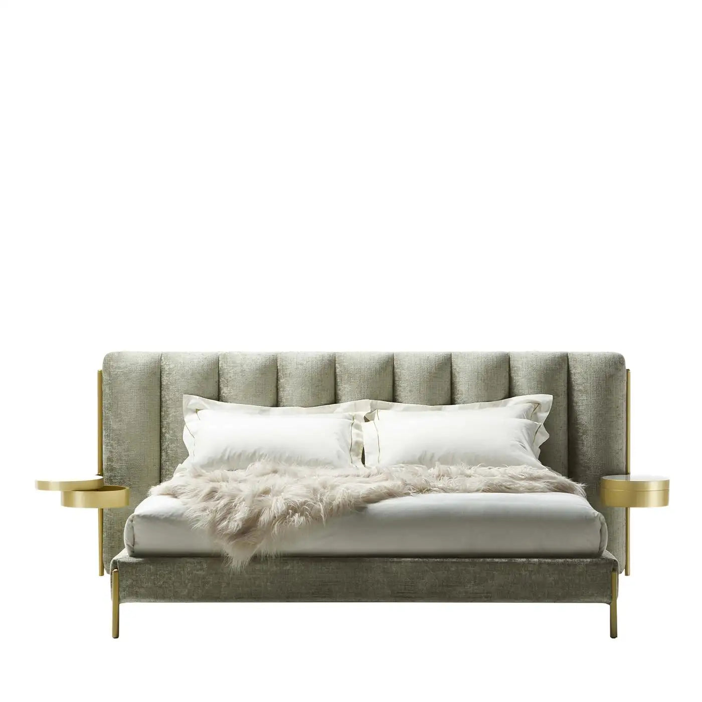 Ibisco Channeled Sage-Green Double Bed by Black Tie