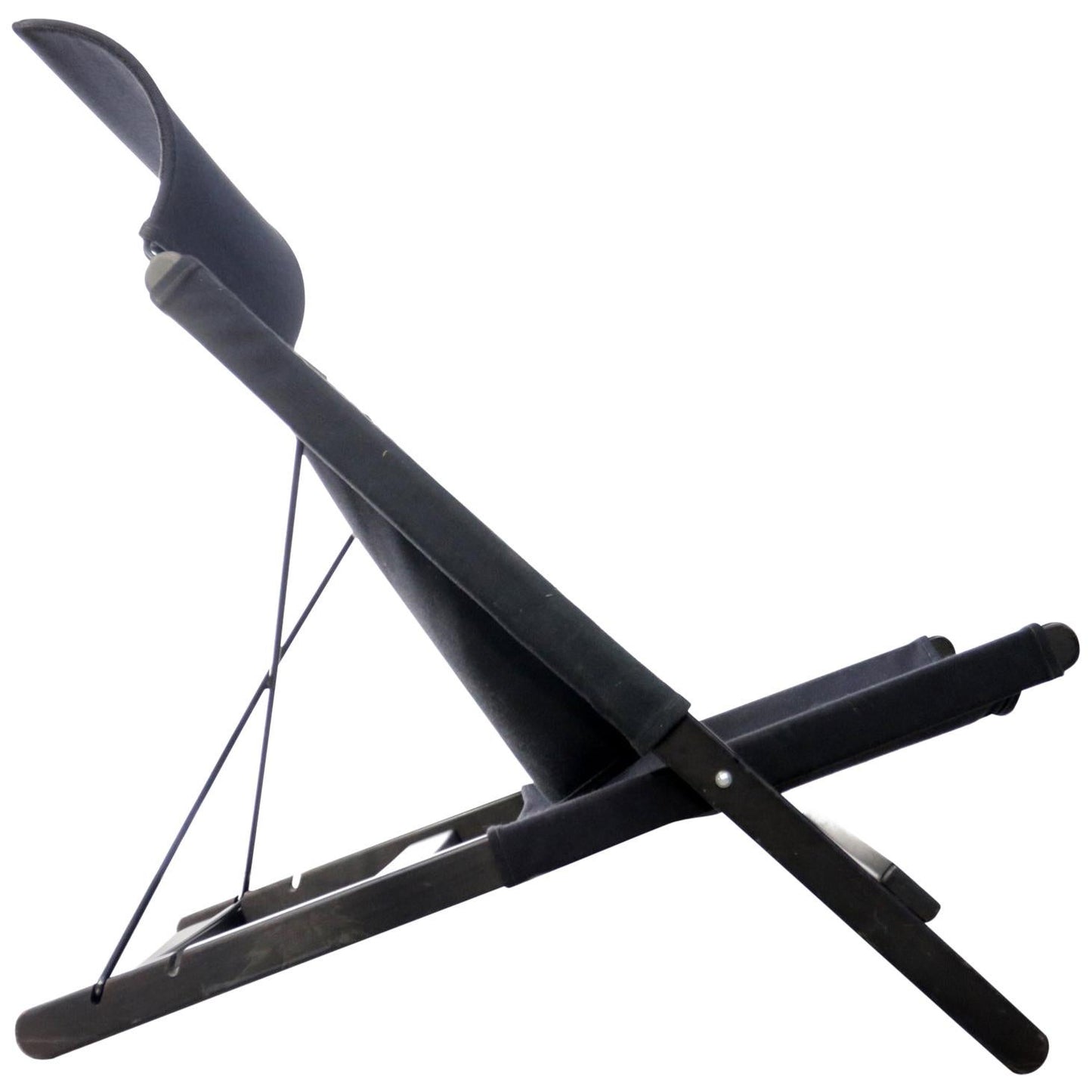 Black archery bow stand on a white background