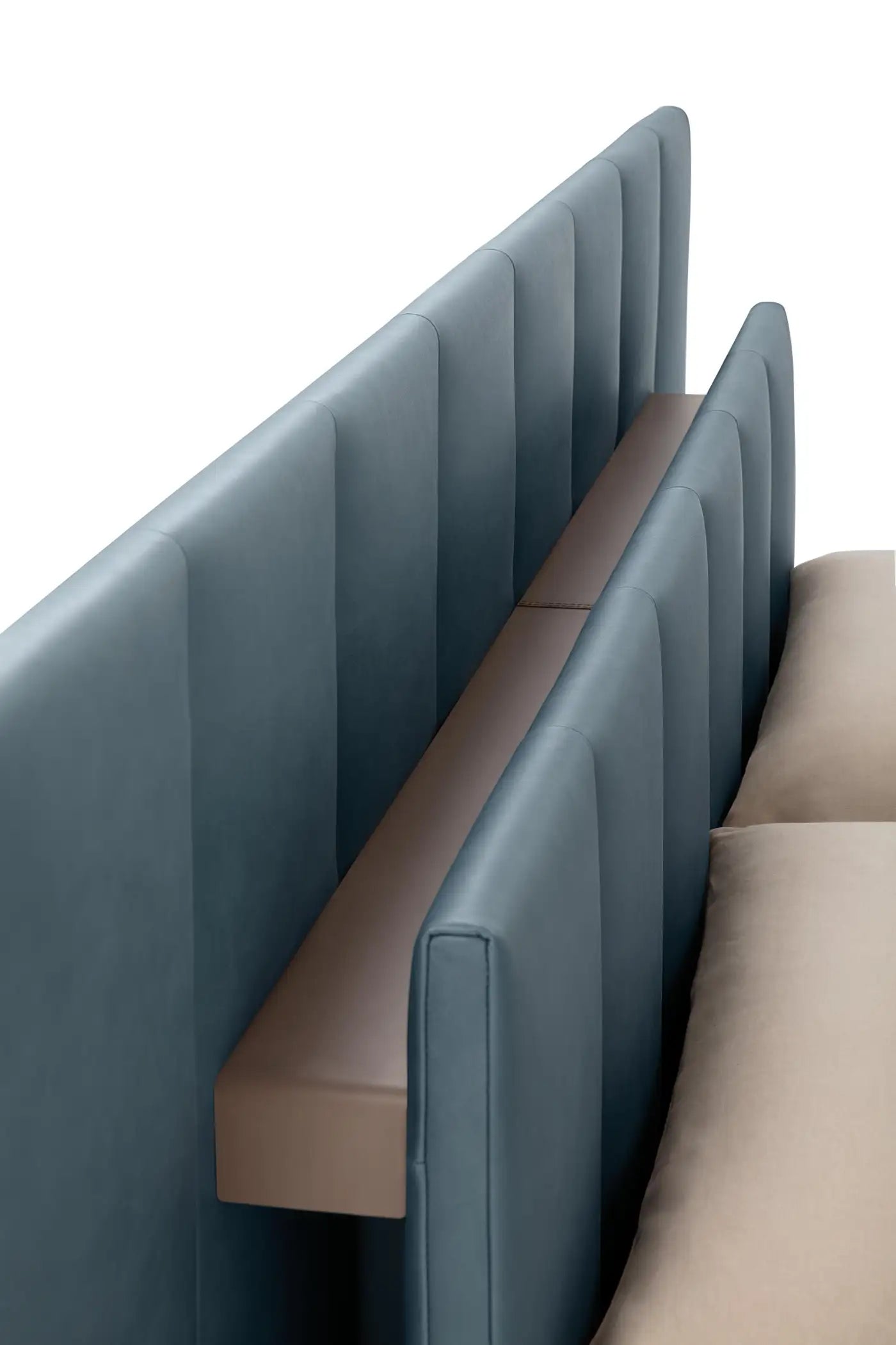 Extra Large Bed with Single Springingin in Grey Upholstery