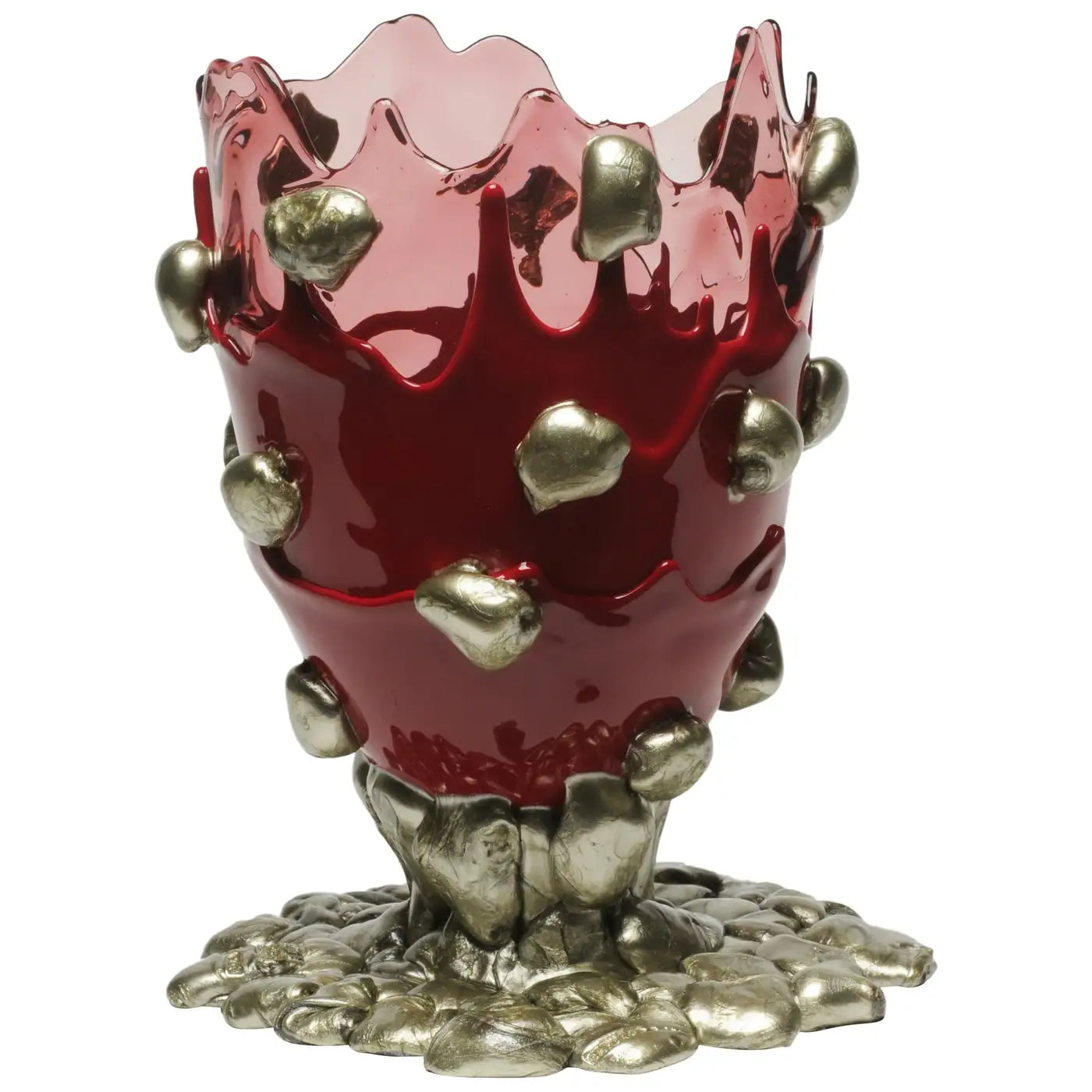 21st Century Gaetano Pesce Nugget L Vase Resin Pink Cherry Bronze