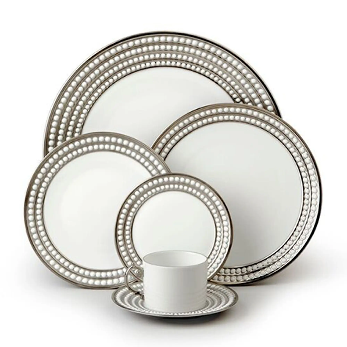 Perlée Porcelain & Platinum Soup Plate