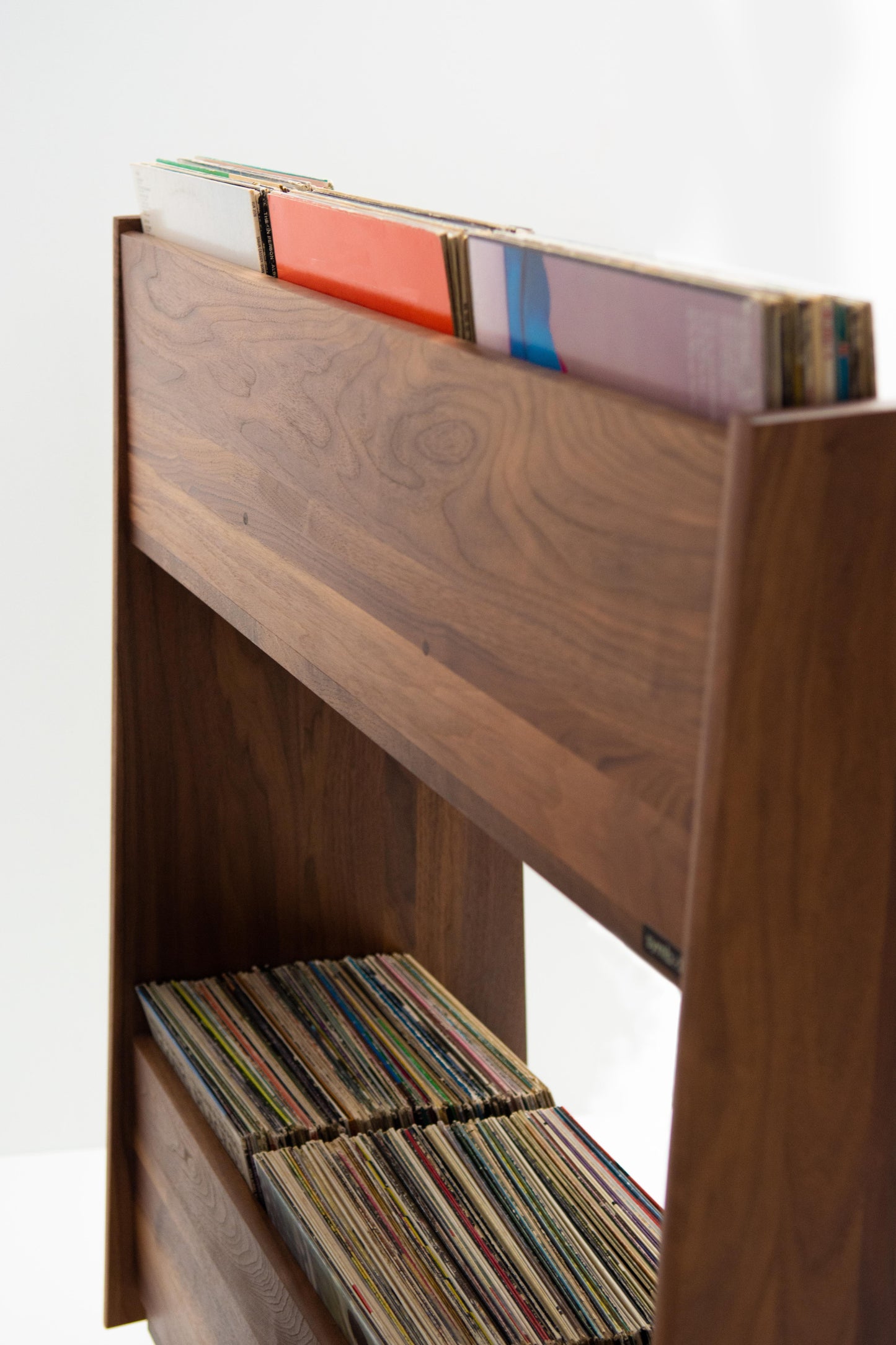 2-Bay Luxe Record Stand in Solid Ash Wood – Modern Vinyl Storage