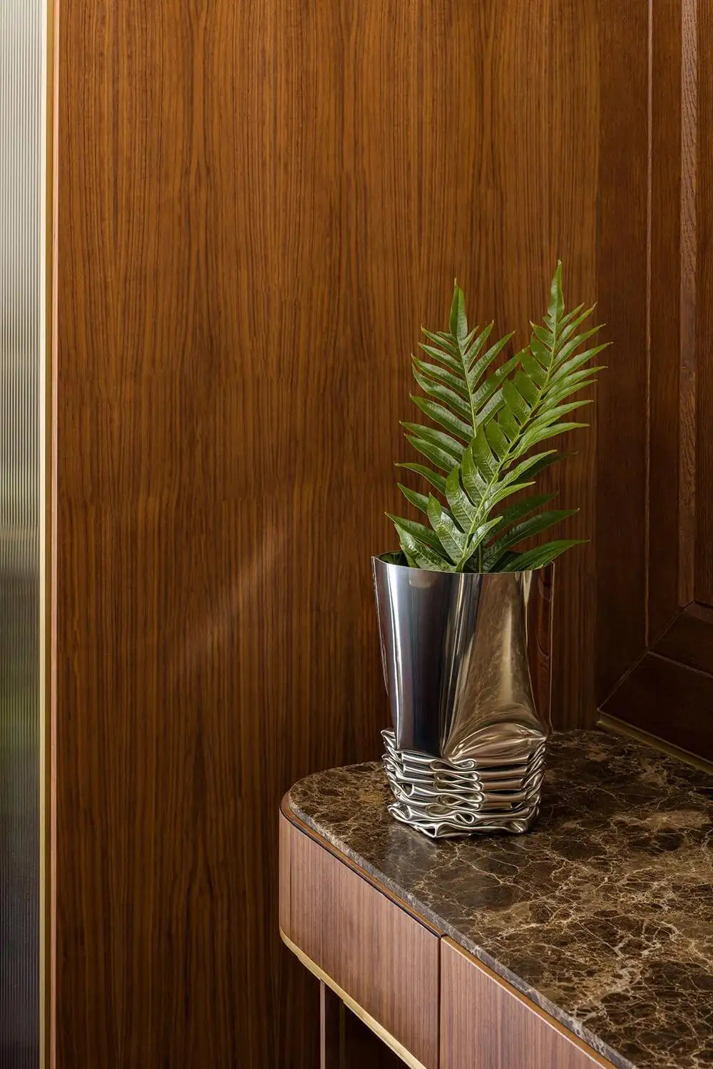 Contemporary Vase, 'Crash Vase' Medium, Stainless Steel