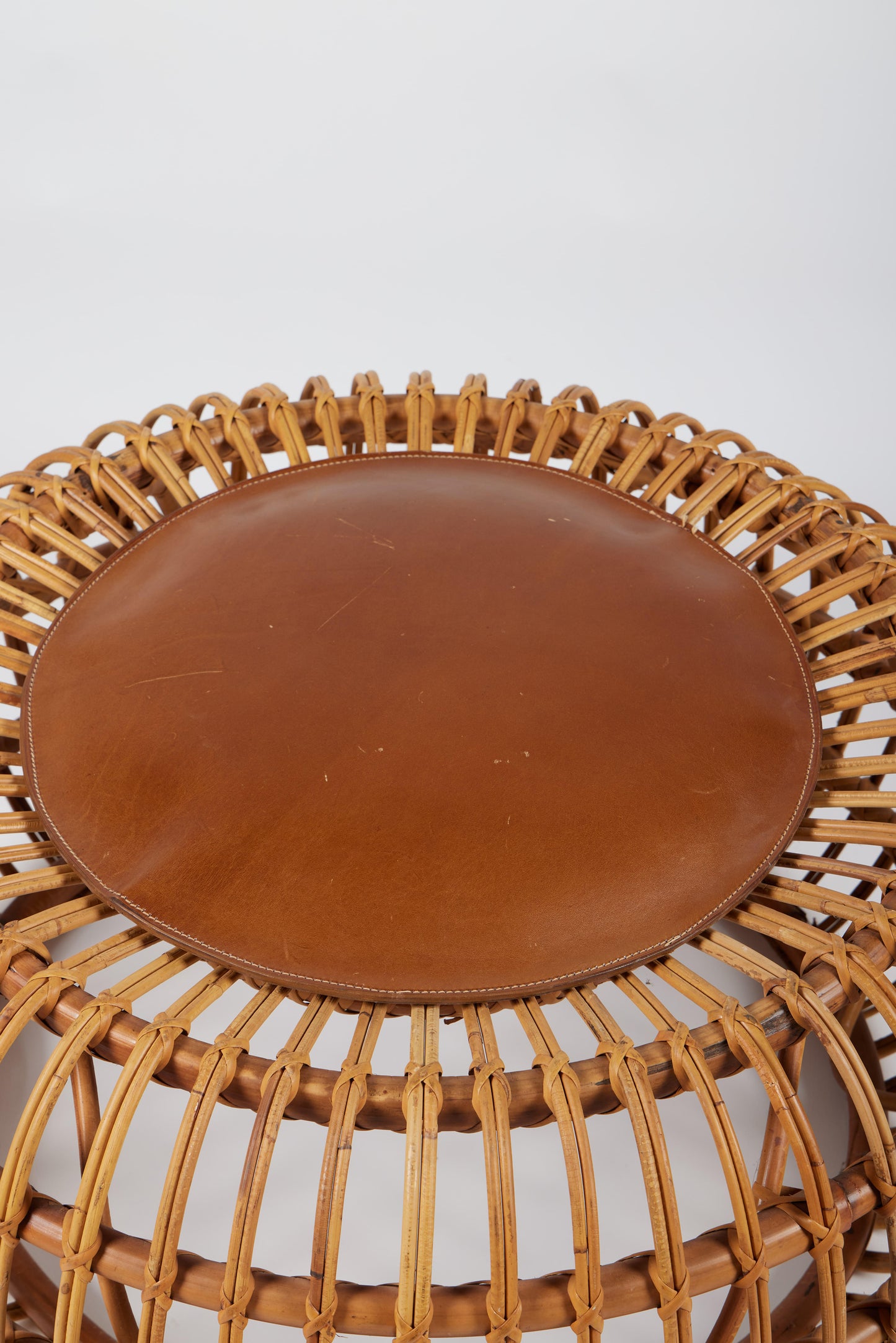 Mid-Century Modern Rattan Outdoor Lounge Chair & Ottoman Set – 1956 Bonacina Design