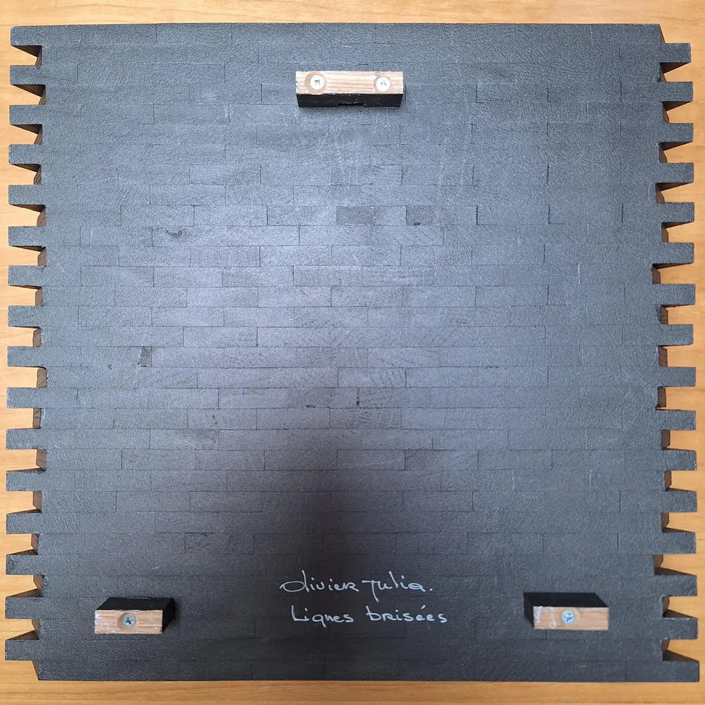 Modern grey black architectural painting relief