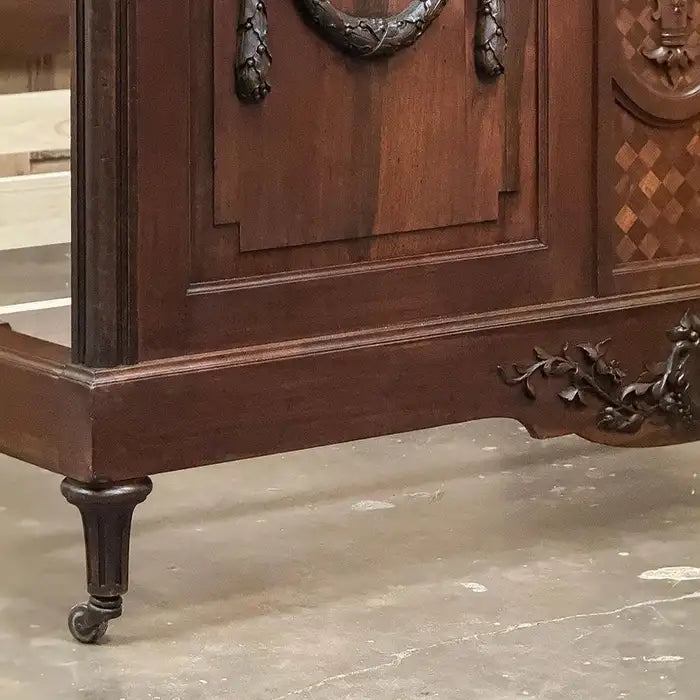Antique French Louis Xvi Walnut Bed – Hand-carved, Early 1900S