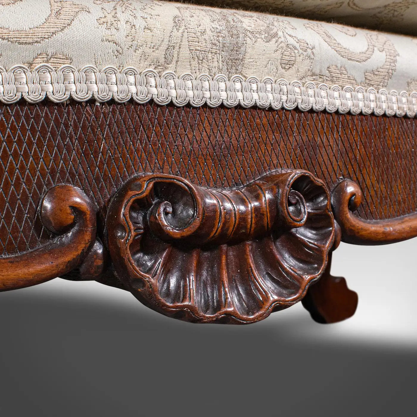 Antique Drawing Room Sofa, English, Large 2 Seat Settee, Show Frame