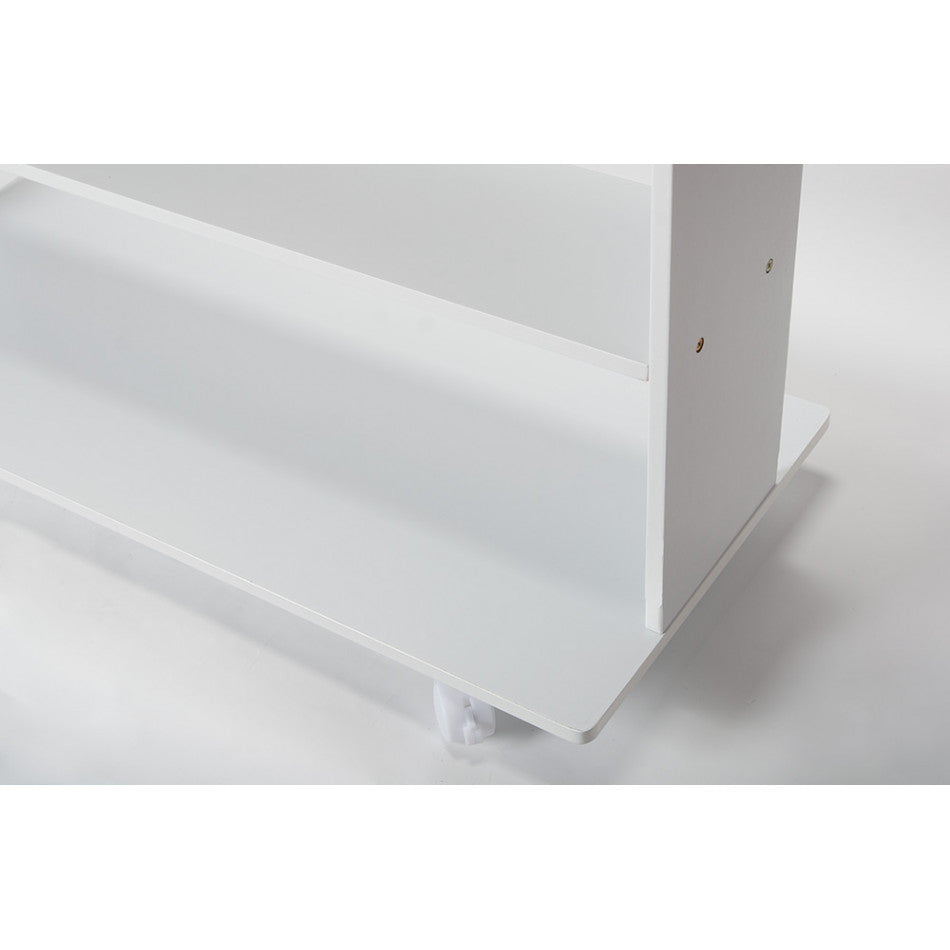 Shelf on wheels, white, H120x80.5x36cm