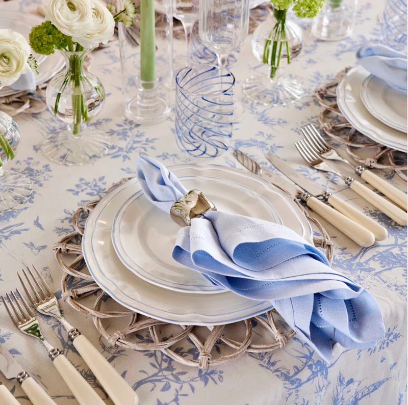 Pale Blue Toile Tablecloth – 235 x 335 cm