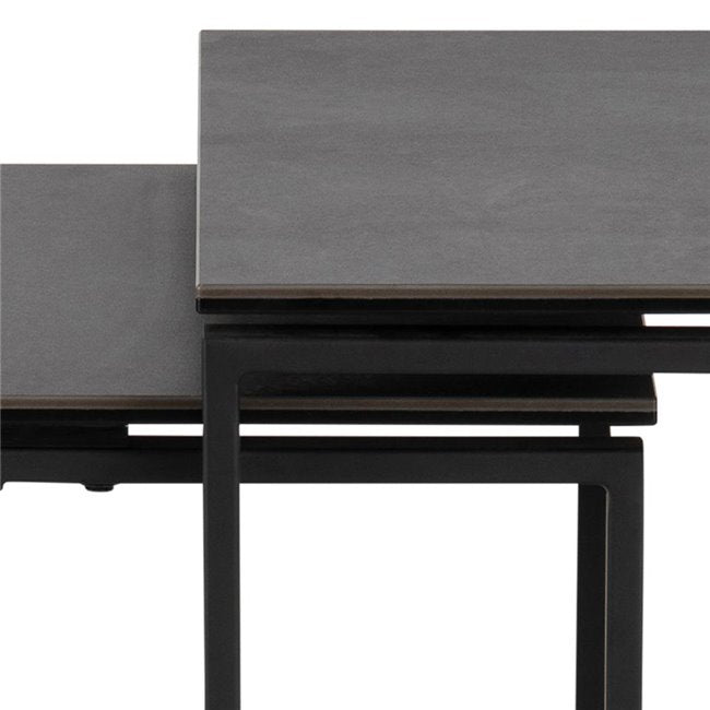Akatri Nest Table – Black Ceramic Top Accent Table