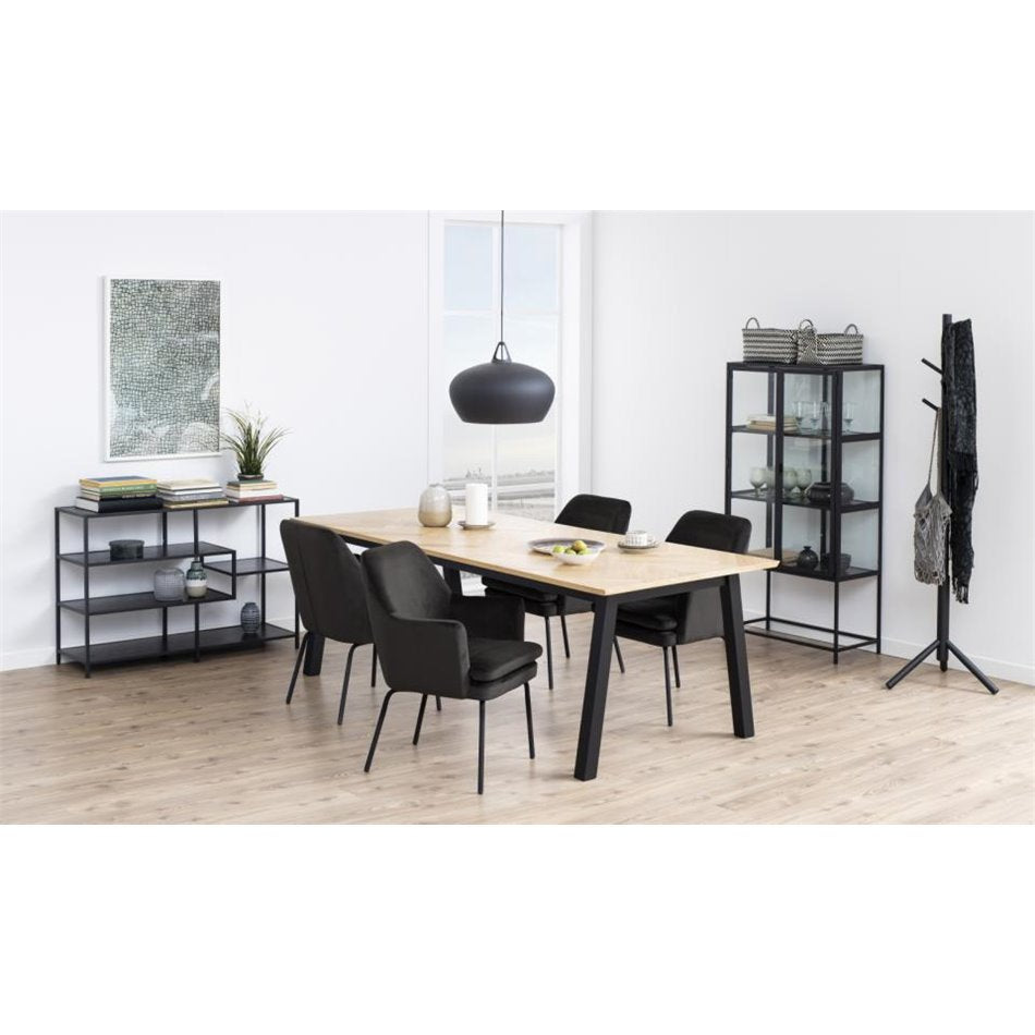 Coat hanger Abrem, black, rubberwood, H176x51x45cm