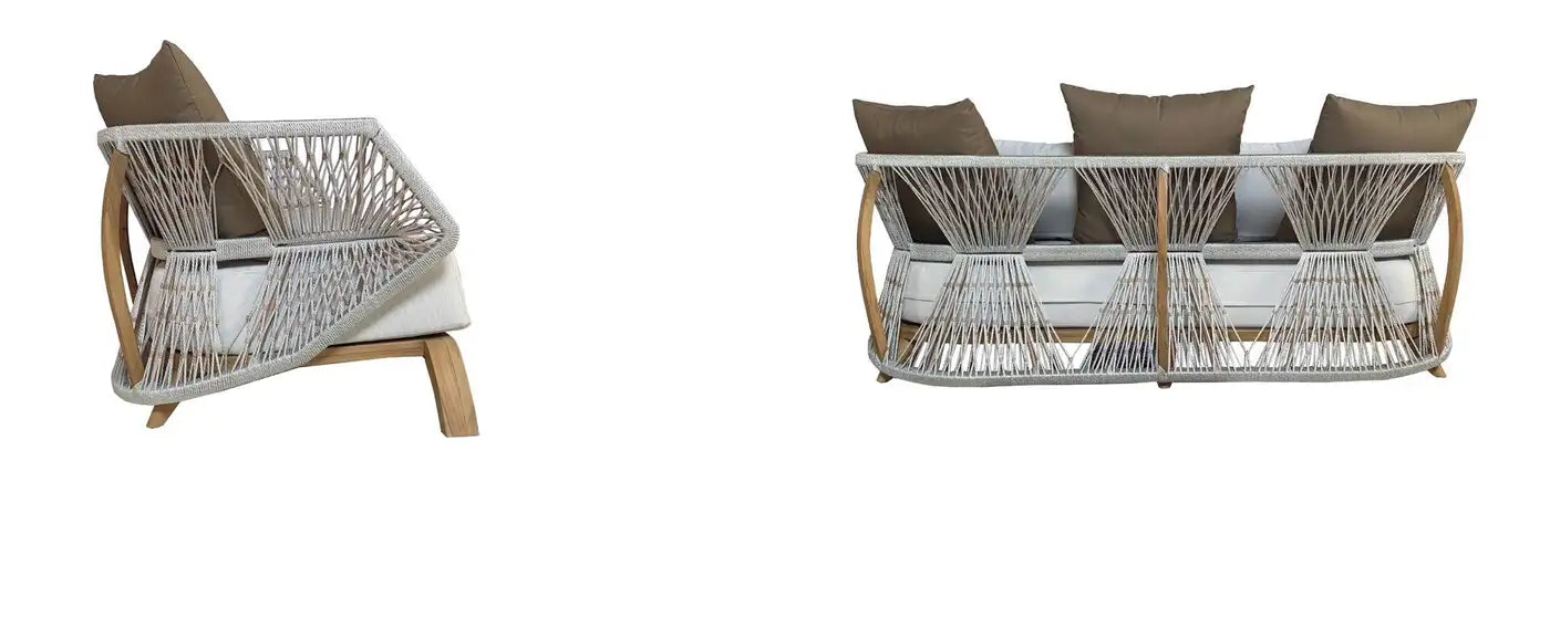 Set Of 4 Outdoor Barstools In Solid Teak