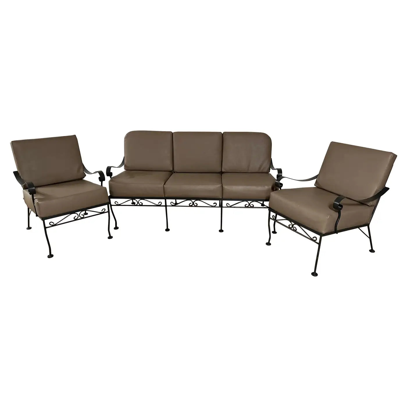 Vintage Metal Garden Sofa and Chairs Seating Ensemble