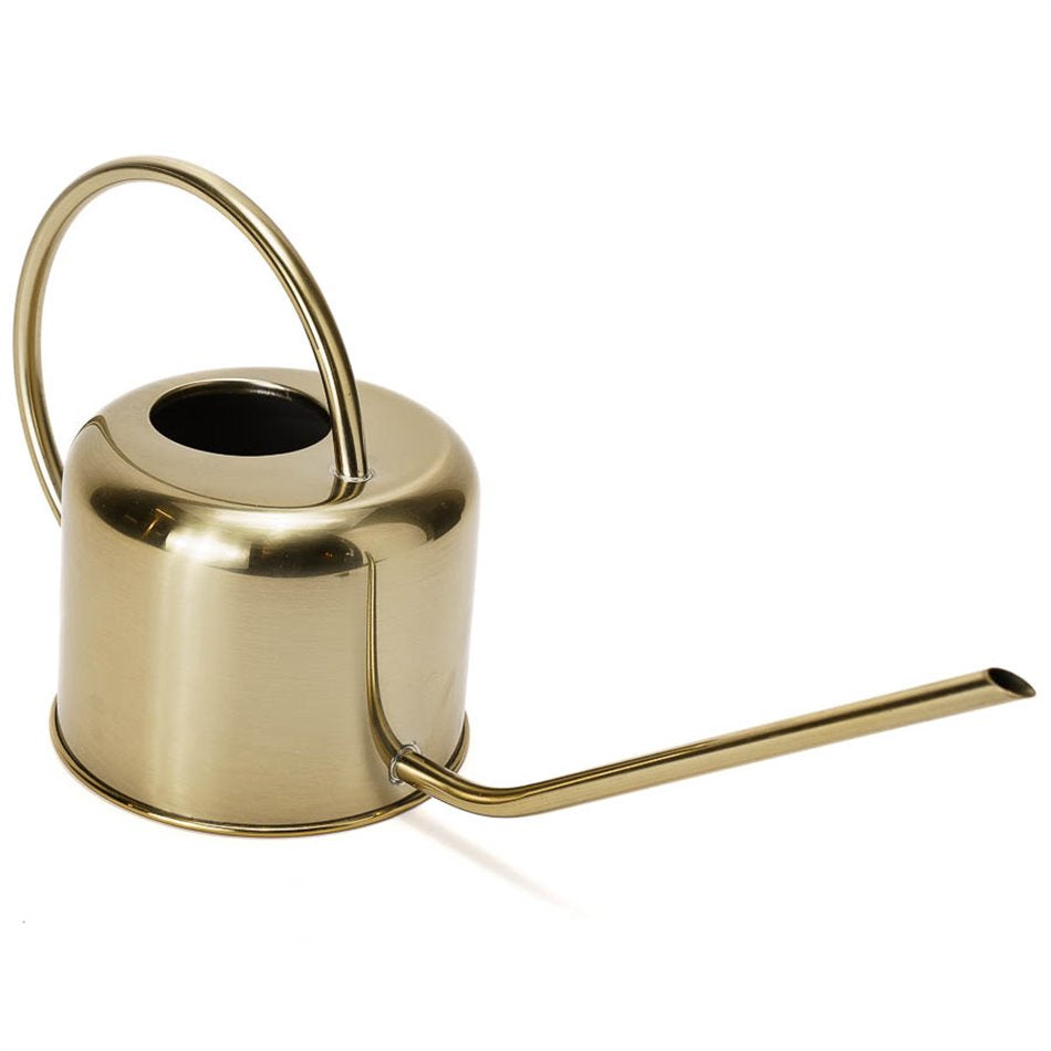 Golden 0.9 L Metal Watering Can – Stylish Indoor Planter Accessory