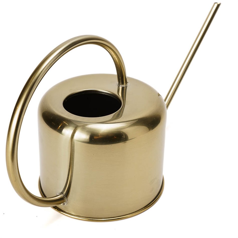 Golden 0.9 L Metal Watering Can – Stylish Indoor Planter Accessory
