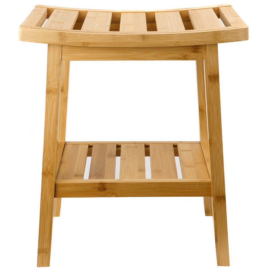 Bamboo Storage Bench Natural – H46 × W25 × L39.5 cm