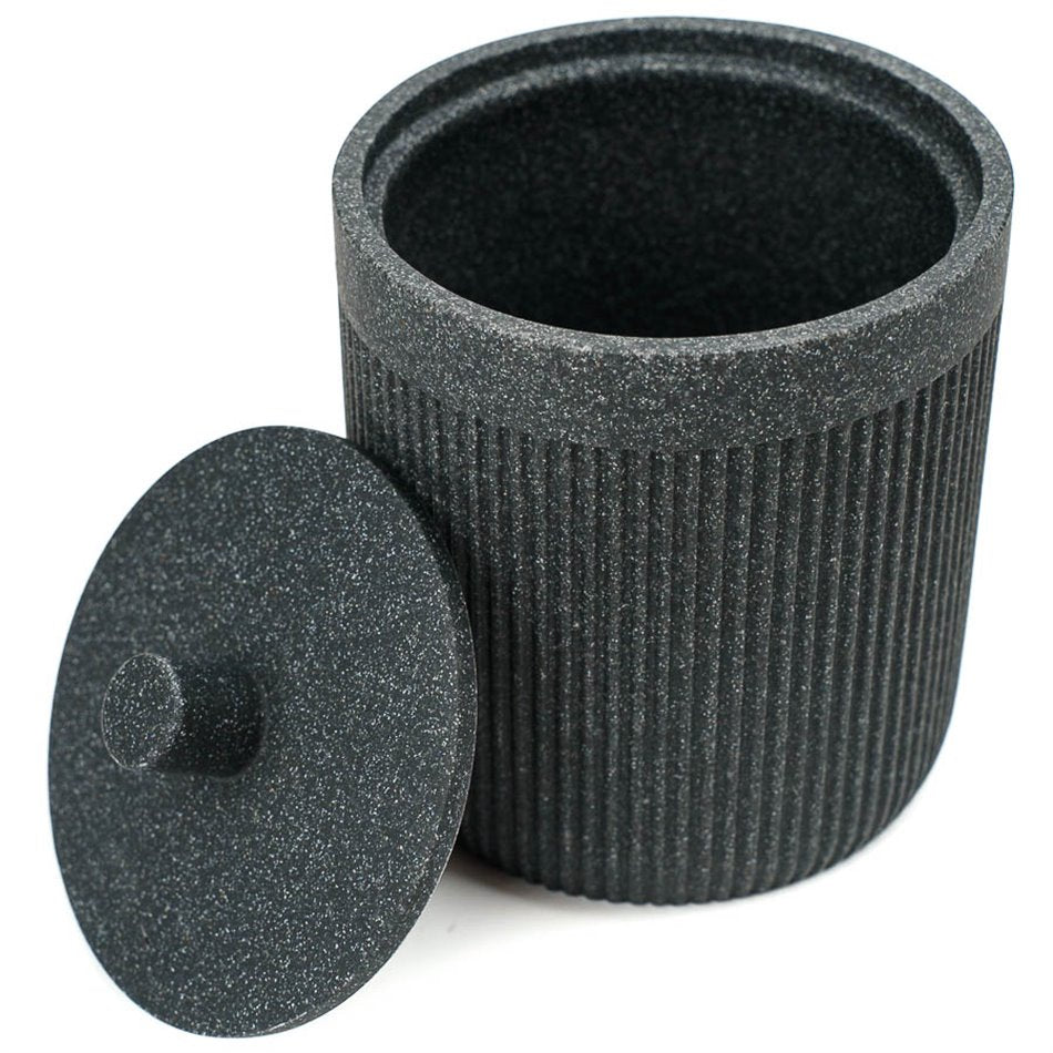 Cotton pad holder ARDOISE ONYX, H12cm, D9,9cm