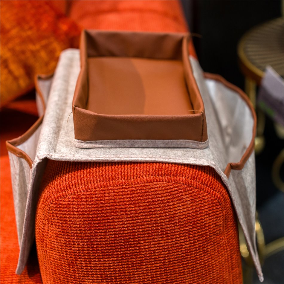 Beige-Brown Armrest Organizer – 22 × 32 × 18 cm