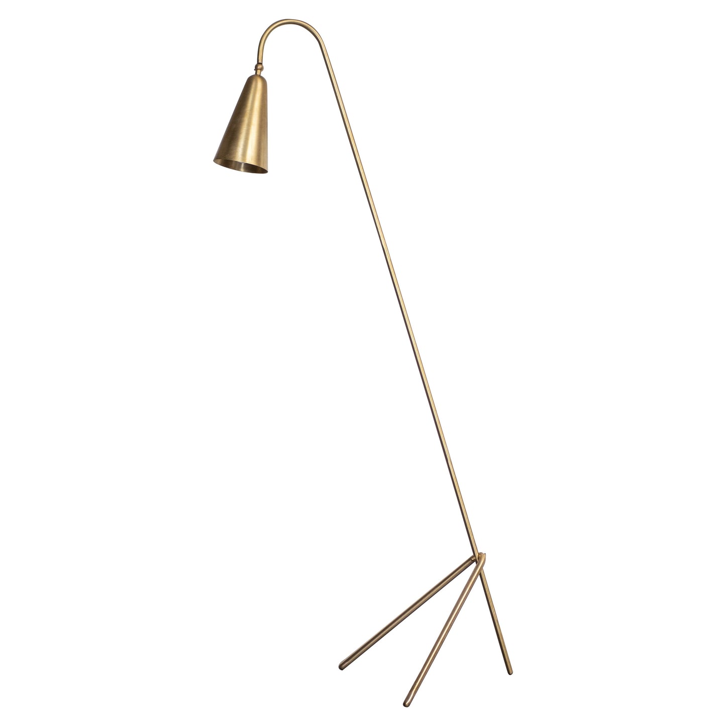 Natural Brass Contemporary-Modern Floor Lamp Handcrafted in Italy