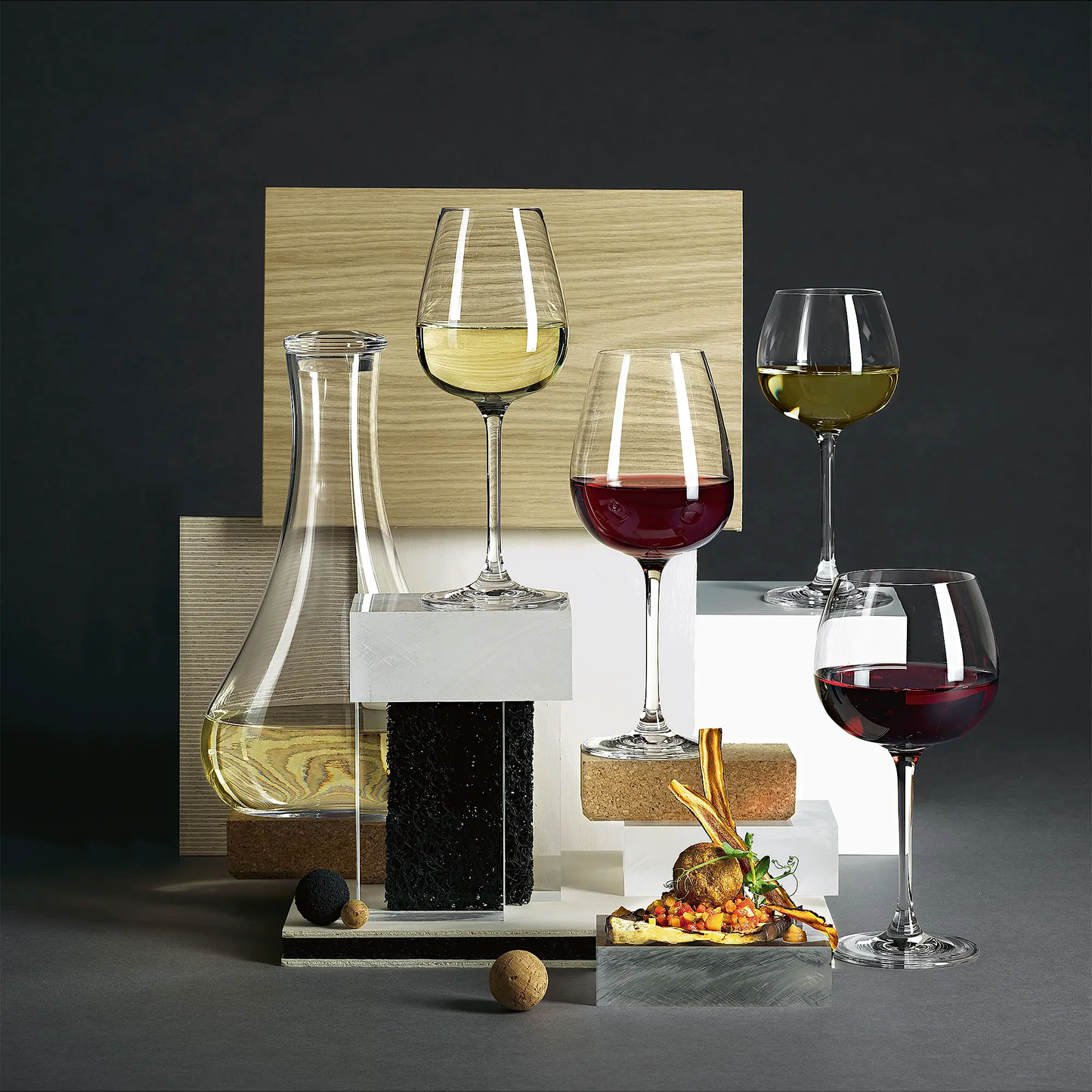 Purismo Red Wine Glass, Intricate & Delicate, Set of 4