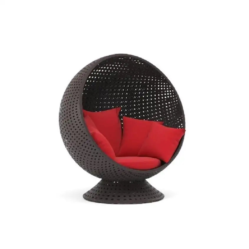 360° Rotating Outdoor Cocoon Chair in Open Cane Webbing