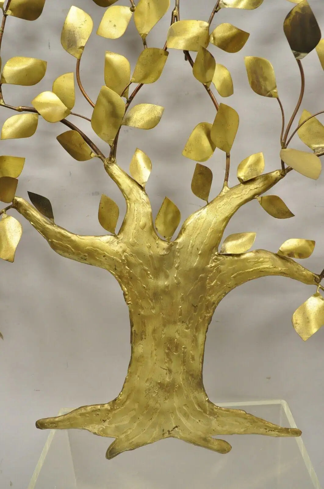 Mid-Century Modern Brass Tree of Life Large Wall Art Sculpture