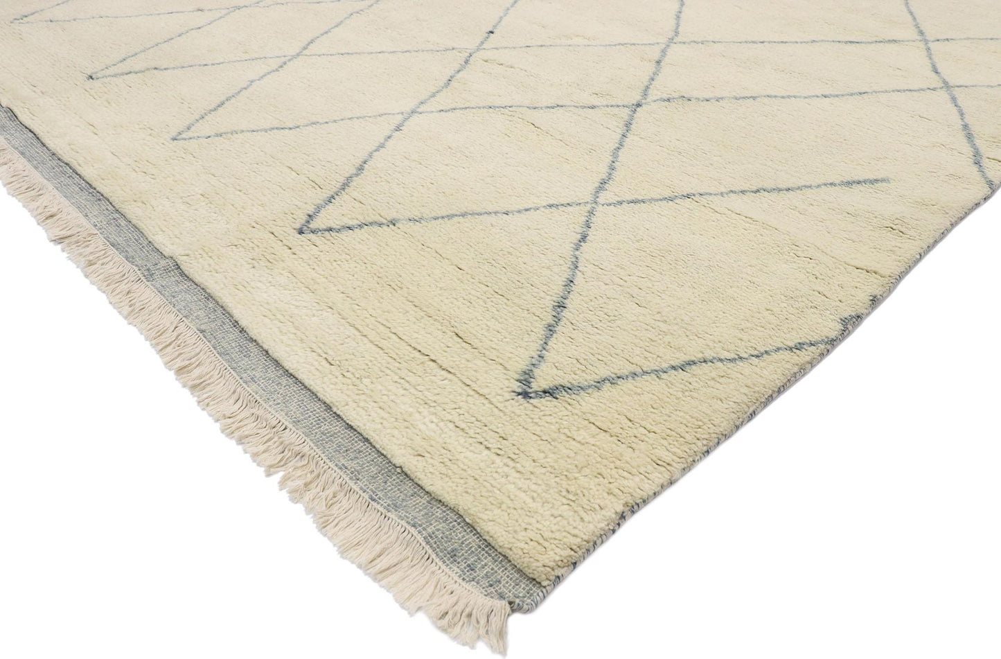 Organic Modern Moroccan Wool Rug Minimalist Style 287 x 312 cm