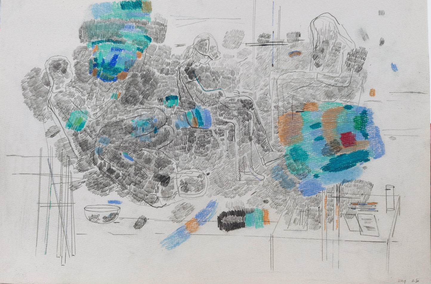 Contemporary Pastel & Pencil Artwork on Paper – Transformation & Recreation