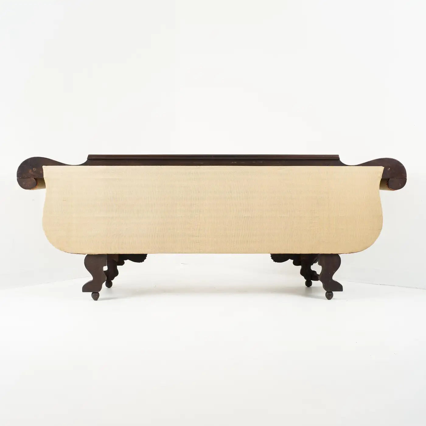 Philadelphia Neoclassic Upholstered Mahogany Sofa