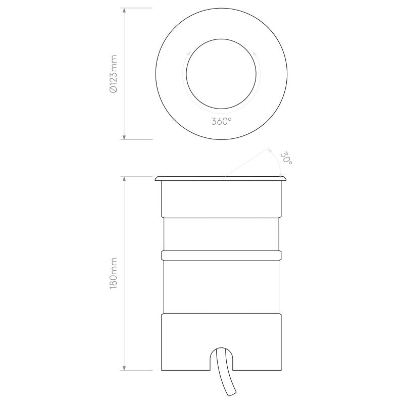 Outdoor Ground LED Light – Cromarty 120 (Brushed Stainless Steel)