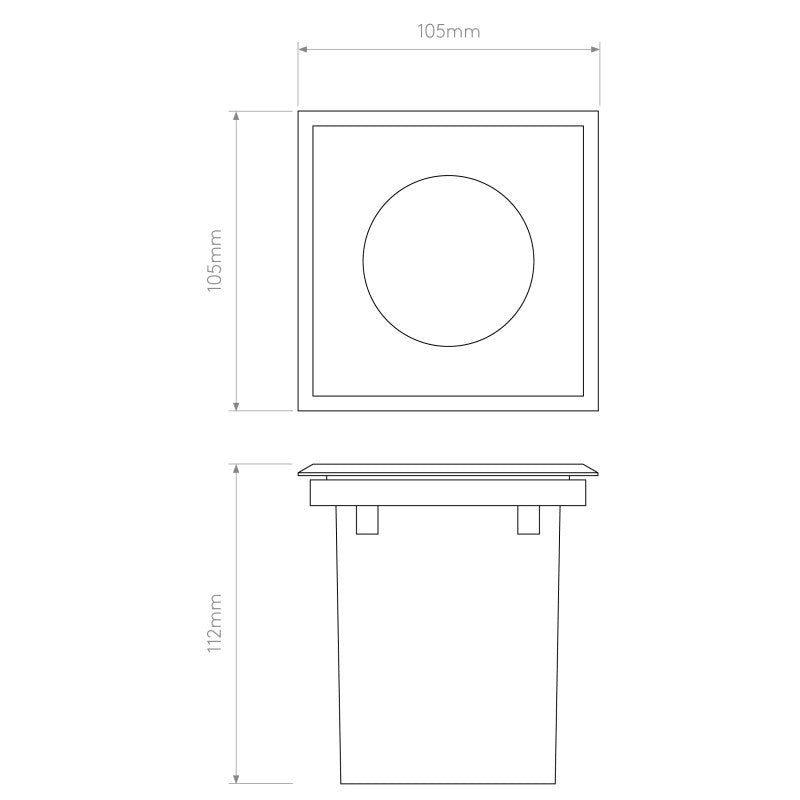 Square Ground Light – Gramos (Solid Brass)