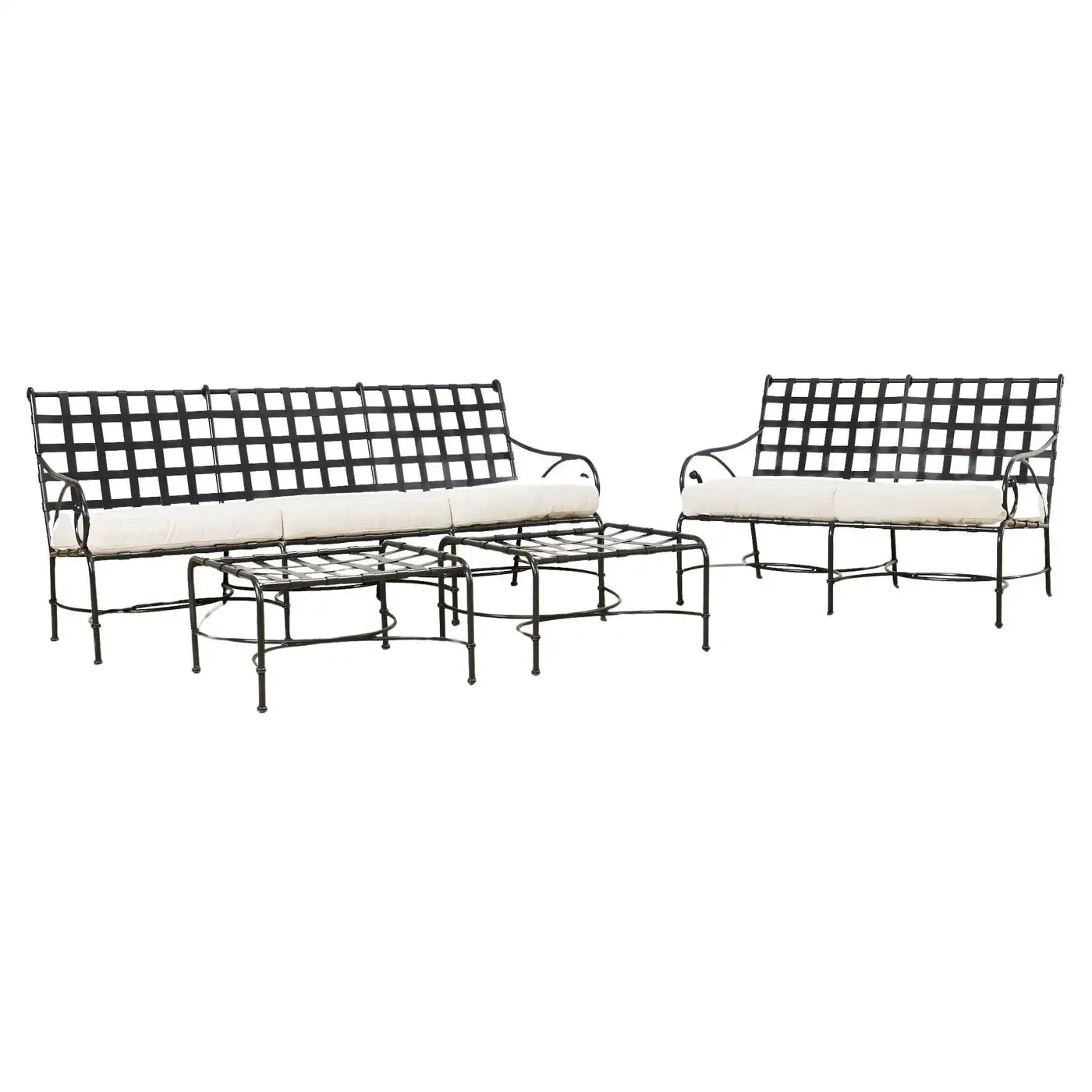 Sofa Settee Set with Ottomans