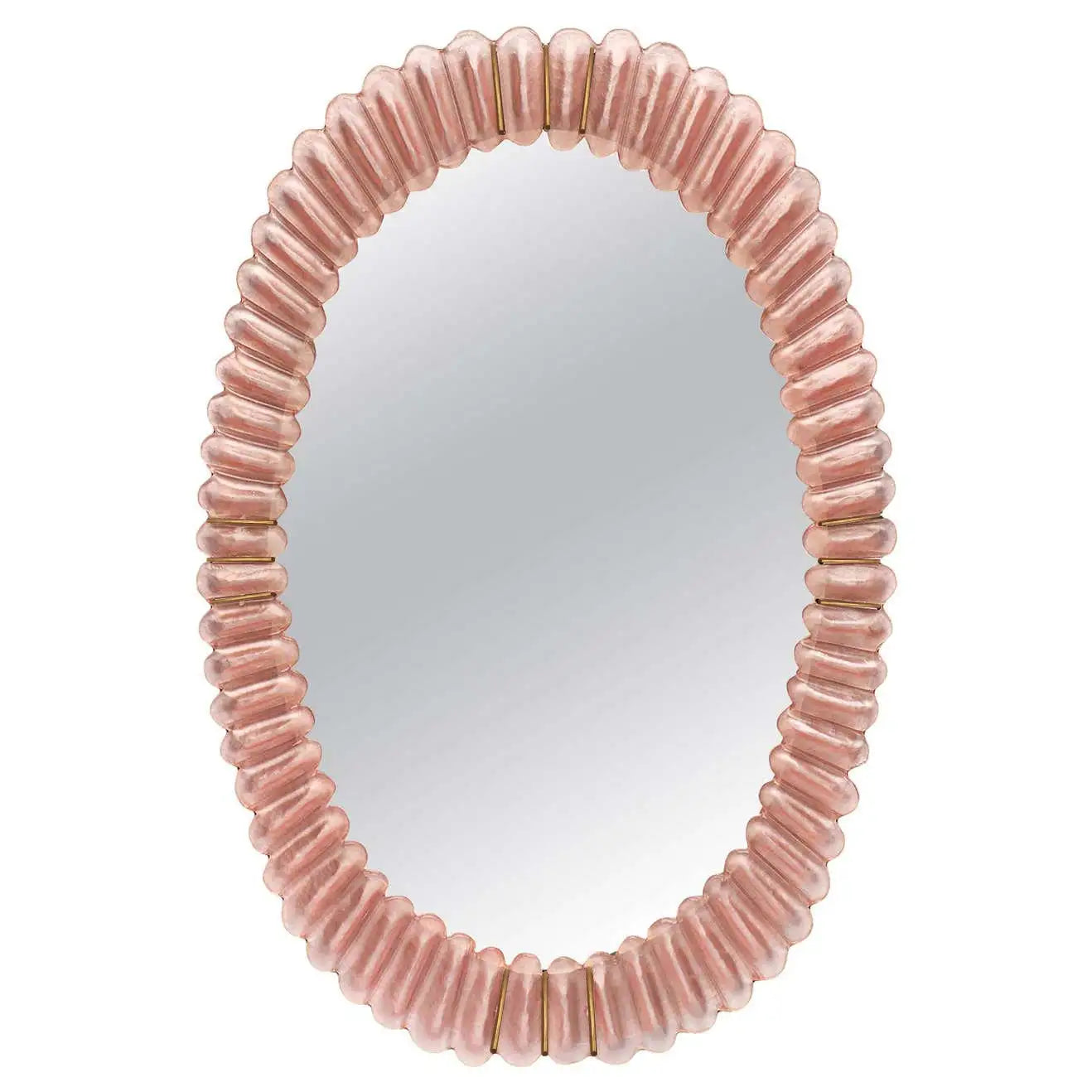 Large Oval Pink Murano Glass Mirror