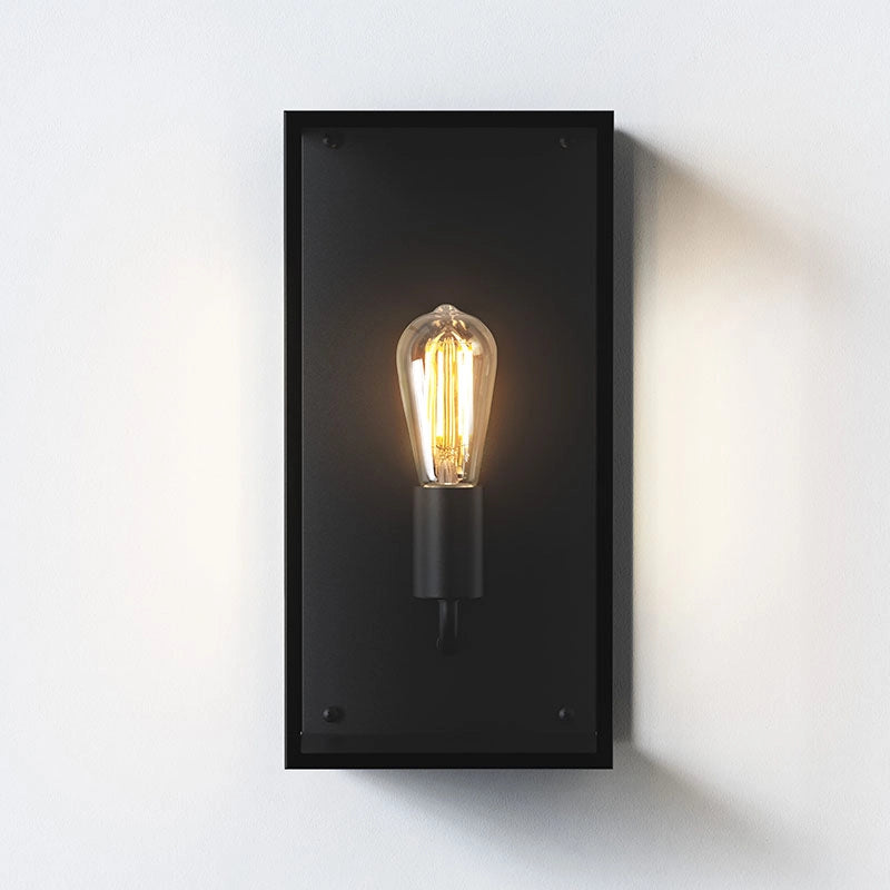 Half Lantern Outdoor Wall Light – Messina (Textured Black)