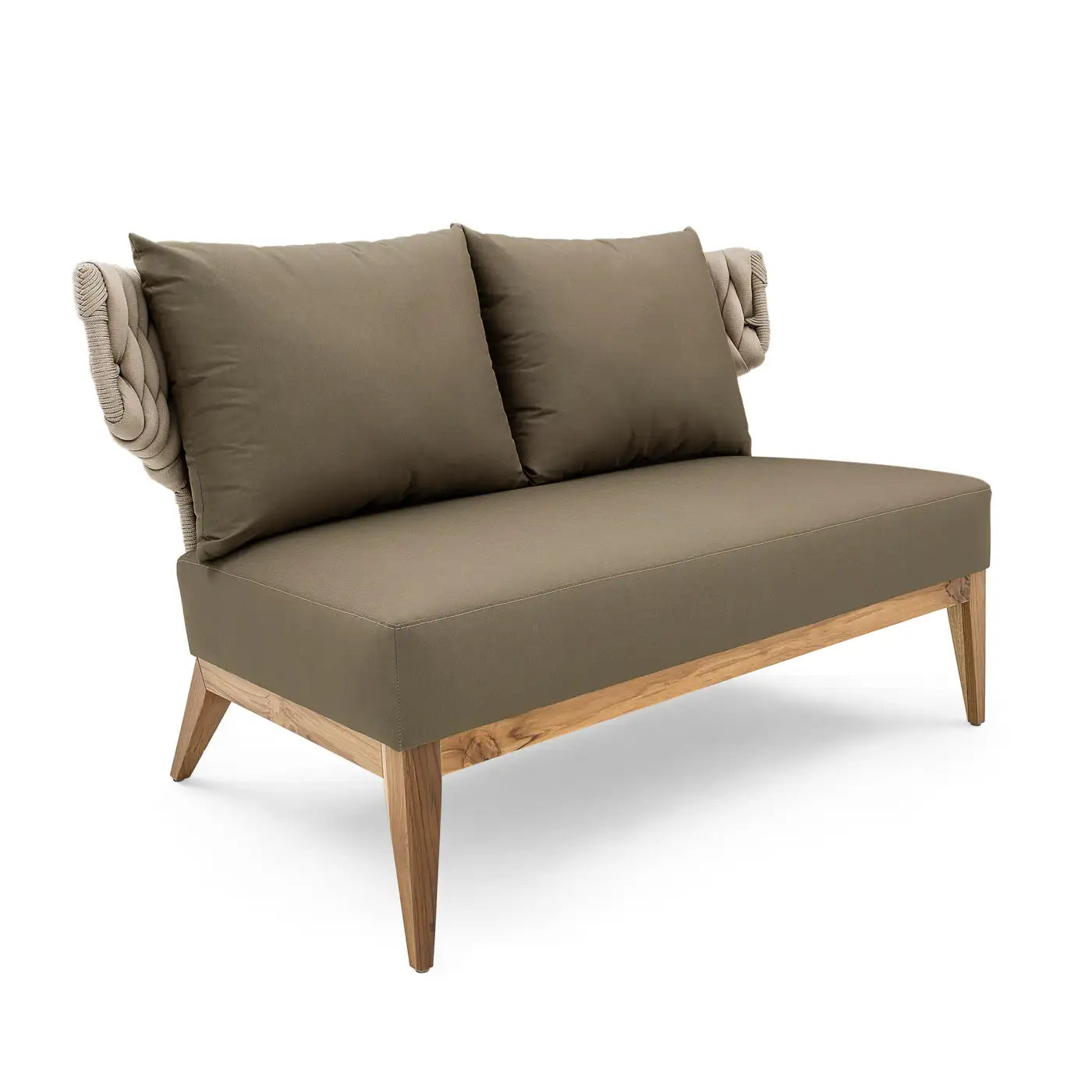 Outdoor Lounge Set with Loveseat and Chair in Olive Green