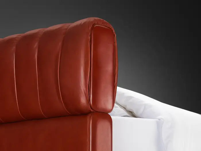 Losange King Bed in Red Leather – Italy, c. 1972